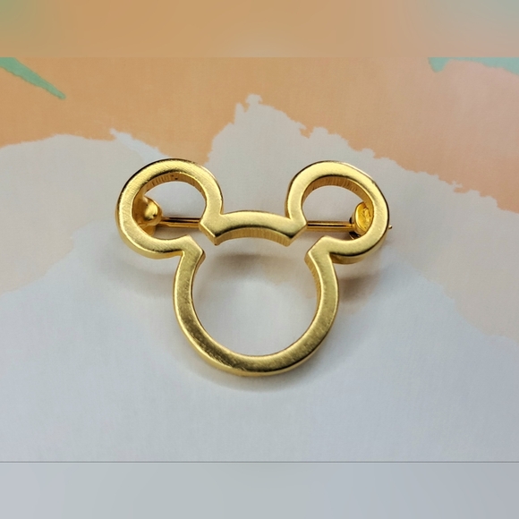 Jewelry - Disney Mickey Mouse Head Gold Plated Silouhette Brooch